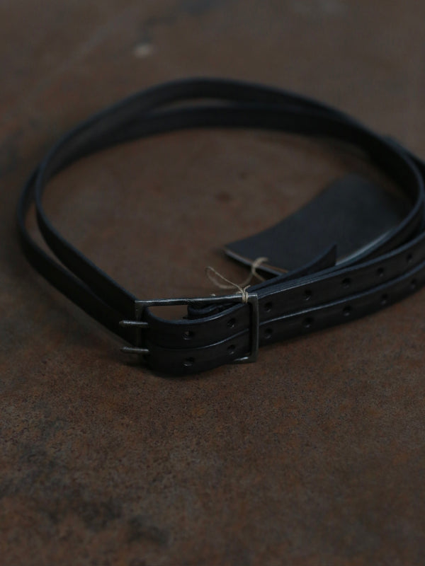 AVIVA JIFEI XUE X Tagliovivo leather belt AJX-BELT Calf Leather/Iron-Abyss